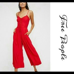 Free People Red Jumpsuit